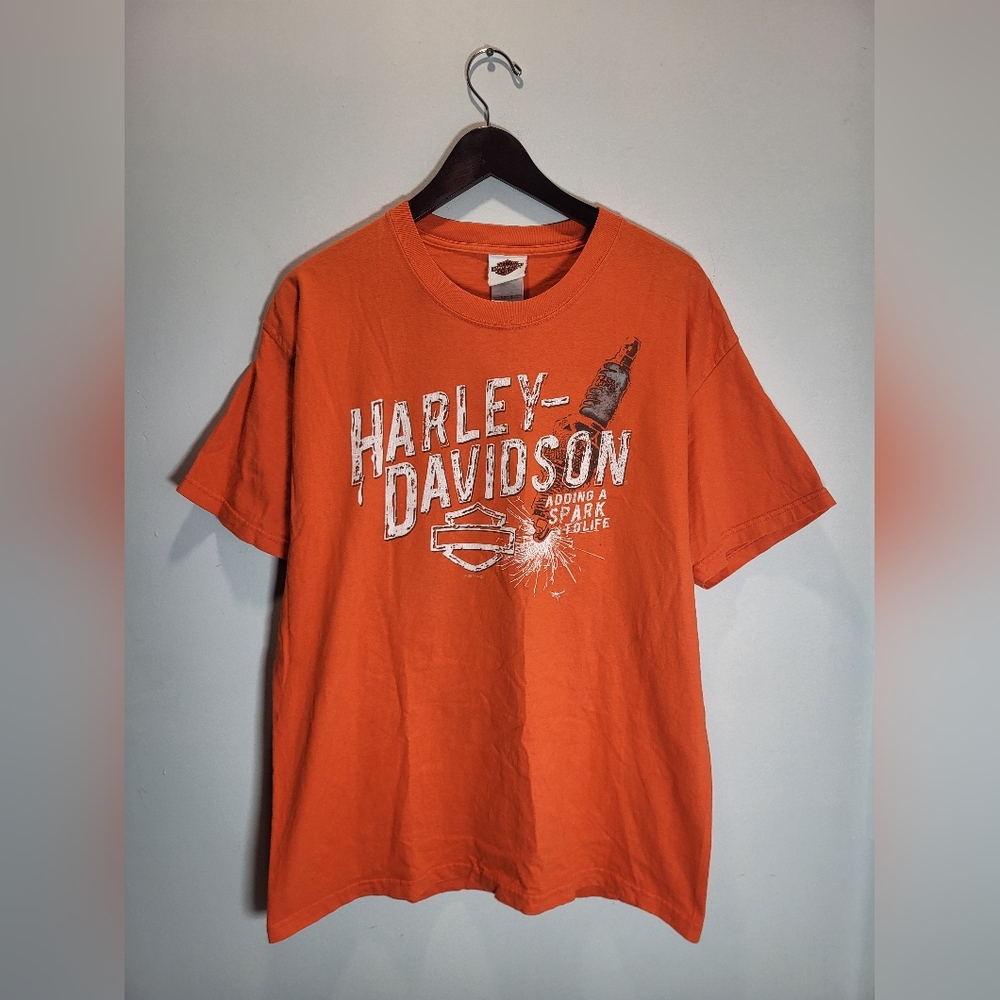 👕🌶 Harley Davidson "Adding a Spark to Life" 2-Sided T-Shirt